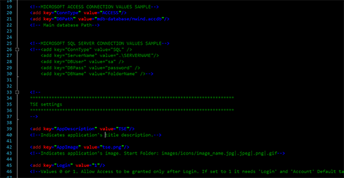 Web.config settings